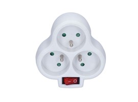 Solight rozbočka, 3x10A, vypínač (P99)