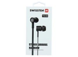 Swissten Earbuds Rainbow YS-D2, černá