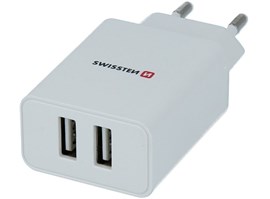Swissten SMART IC 2x USB 2,1A POWER bílý