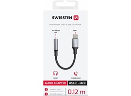 Swissten adaptér USB-C/AUX 0,15 M ČERNÝ
