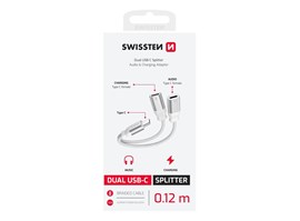 Swissten adaptér USB-C/2x USB-C 0,12M B.