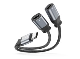 Swissten adaptér USB-C/2x USB-C 0,12M Č.