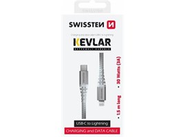 Swissten KAB. USB-C/LIGHT. 1,5 M BÍLÝ