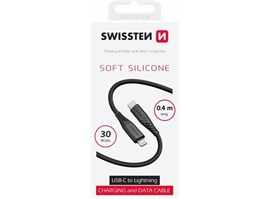 Swissten KABEL USB-C LIGHT. 0,4 M ČERNÝ