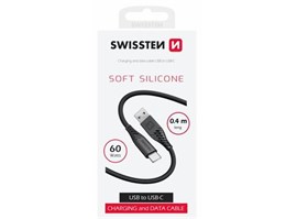 Swissten KABEL USB/USB-C 0,4 M ČERNÝ