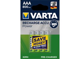 VARTA Rechargeable Accu, AAA, 800 mAh, 4 ks