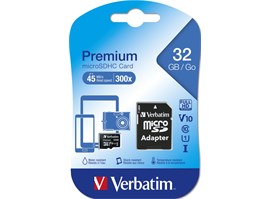 Verbatim Premium microSDHC 32GB UHS-I V10 U1 + SD adaptér