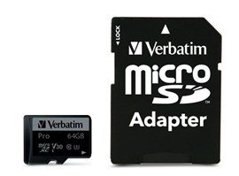 Verbatim Pro U3 Micro SecureDigital SDXC 64GB+SD Adaptér
