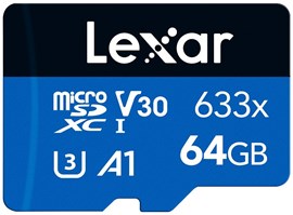 Lexar paměťová karta 64GB High-Performance 633x microSDXC™ UHS-I, (čtení/zápis:100/45MB/s) C10 A1 V30 U3