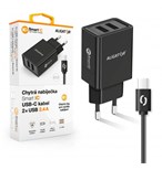 ALI CN 2,4A,2xUSB, USB-C, černá CHA0033