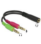 Delock stereo jack 4 pin samice/2x 3 pin