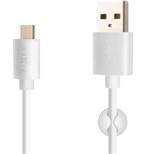 Datový a nabíjecí kabel FIXED s konektorem USB-C, USB 2.0, 3A, bílý