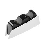 Dobíjecí stanice FIXED pro dva bezdrátové ovladače DualSense PlayStation 5, černo-bílá