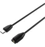 Nabíjecí USB-C kabel FIXED pro smartwatch Garmin Fenix 5/6/7/7X, Epix, Venu 2/3, Vívoactive 3/4/5, černý