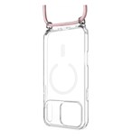 Pouzdro FIXED MagPure Neck s růžovou šňůrkou na krk pro Apple iPhone 17 Pro