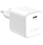 Síťová GaN nabíječka FIXED Mini s USB-C výstupem a podporou PD, 65W, bílá