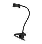 Solight LED stolní nabíjecí lampička, 2W, 210lm, 3CCT, černá, clip