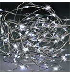 Solight vánoční řetěz stříbrný, 30x mini LED, 3m, 3 x AA, studené světlo