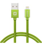 Swissten kabel Textile Lightning 1,2m, zelená