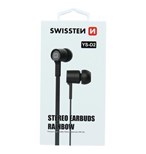 Swissten Earbuds Rainbow YS-D2, černá